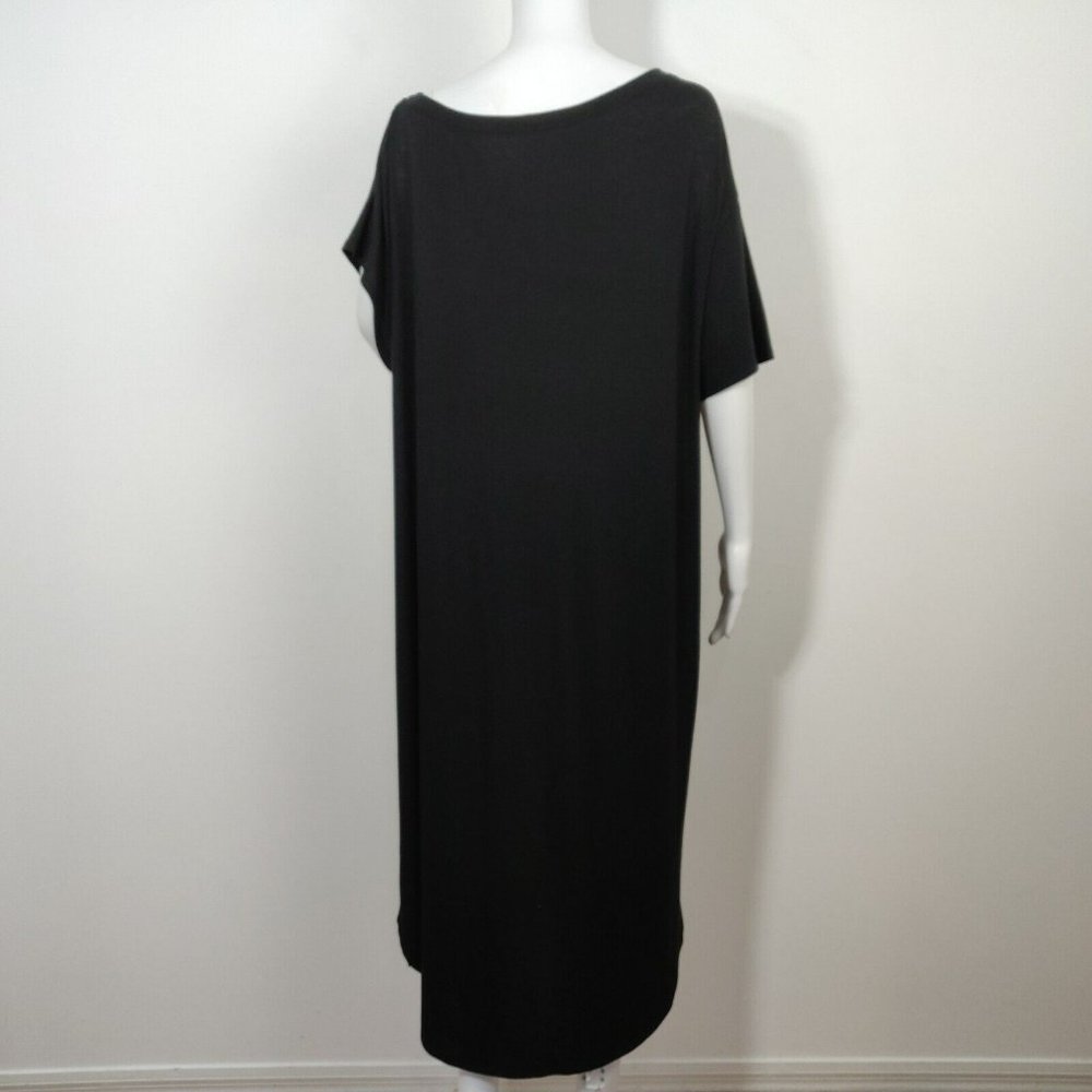 FREE PEOPLE Beach Tunic Midi Dress Size XS Black Stretch Slouchy Casual Relaxed - Picture 7 of 9